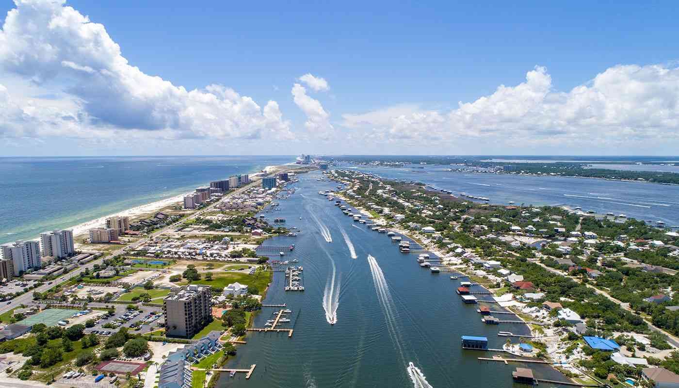aerieal view of the alabama gulf coast